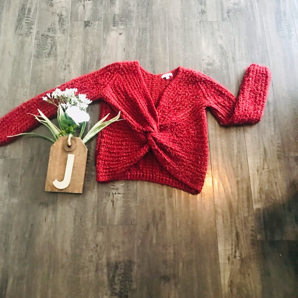 Ophelia Roe Cropped Burnt Orange Sweater Size Small